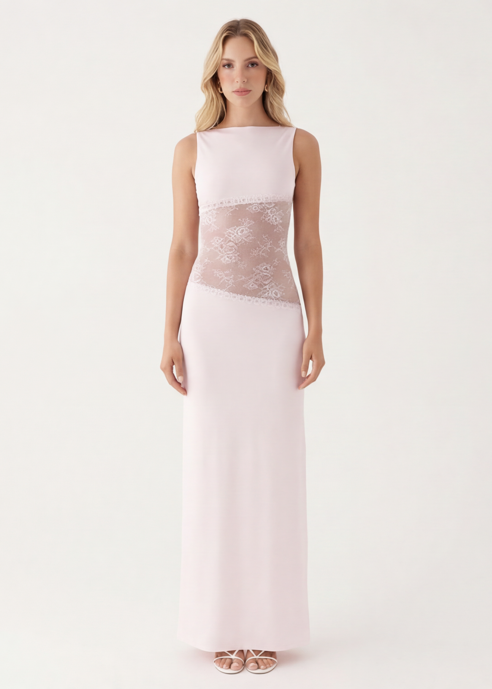VESTIDO LARGO DETALLE TRANSPARENCIA
