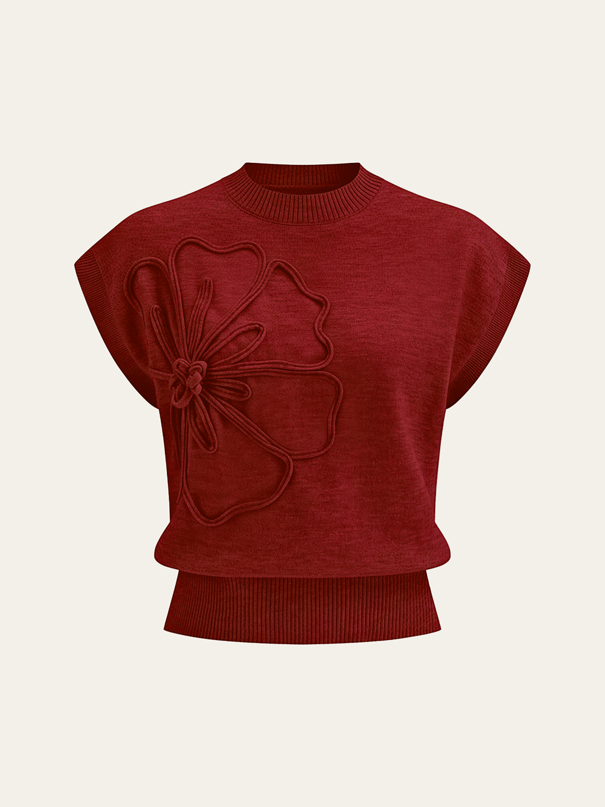 TOP DE PUNTO CON APLIQUE FLORAL