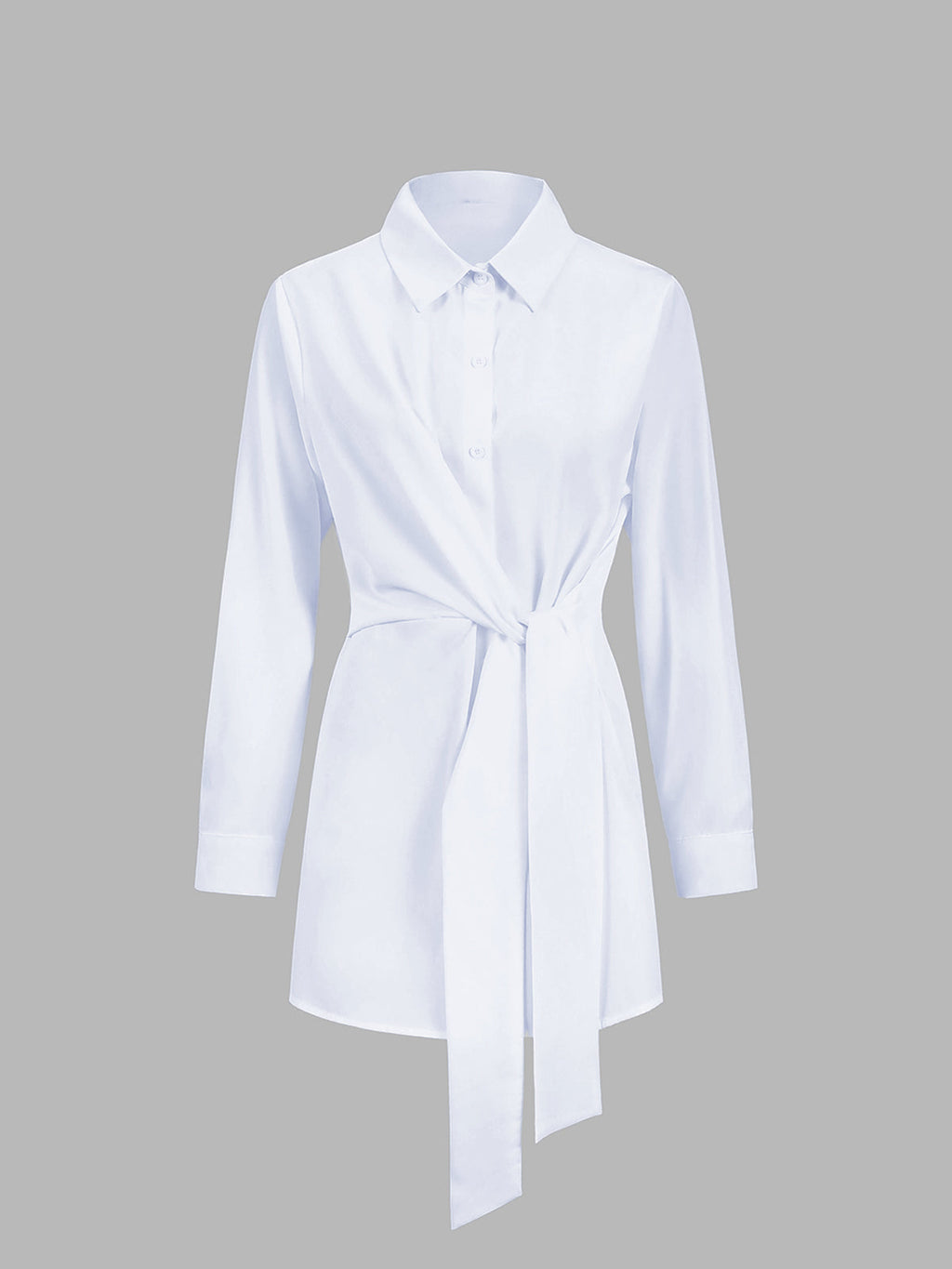 CAMISA LARGA CON BOTONES Y LAZO