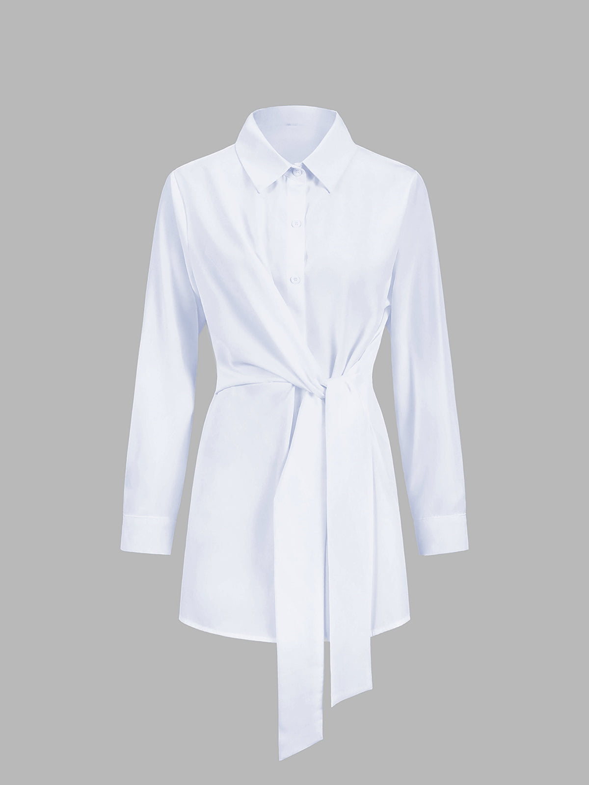 CAMISA LARGA CON BOTONES Y LAZO