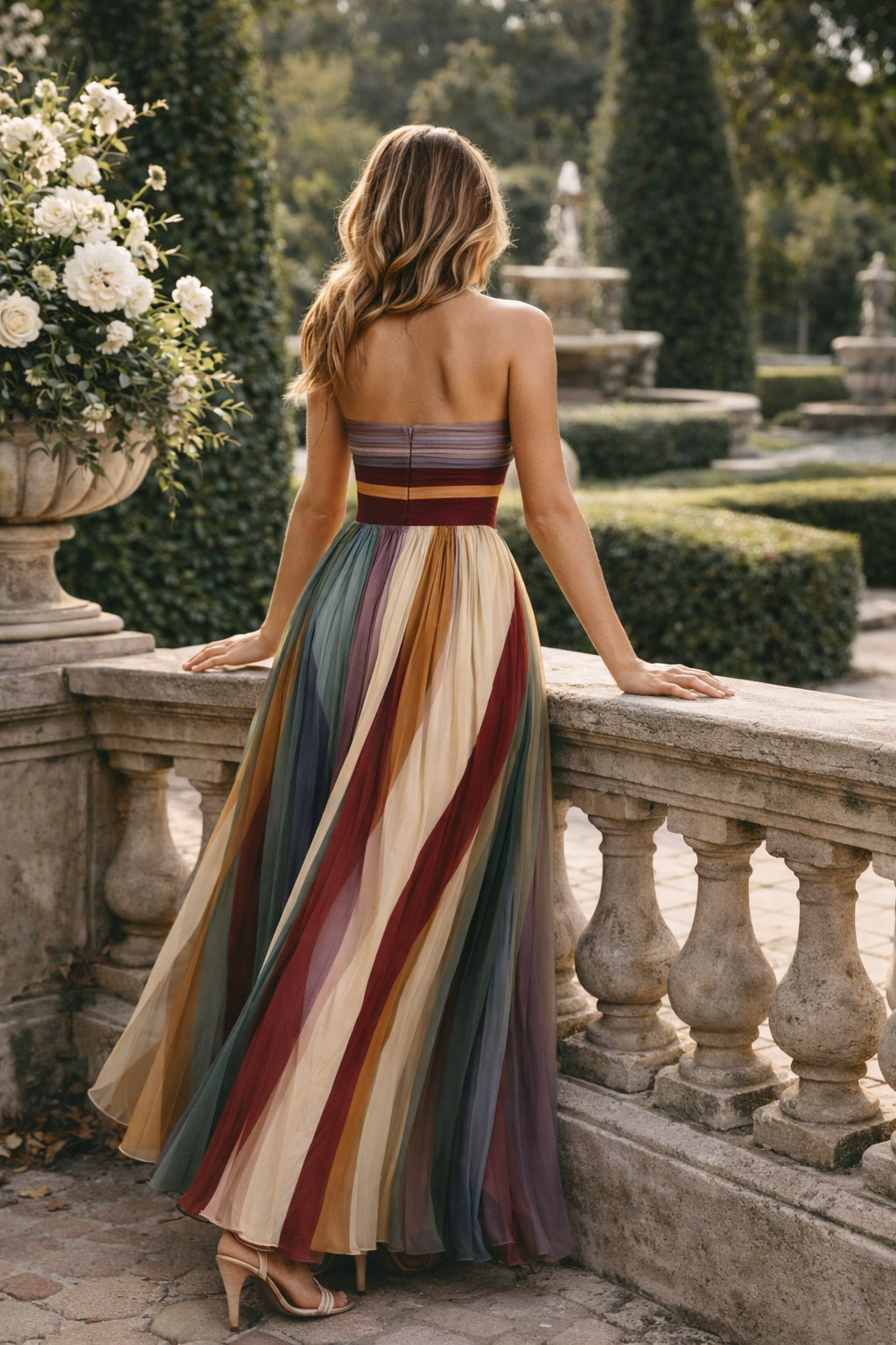 HERA I VESTIDO LARGO PLISADO MULTICOLOR