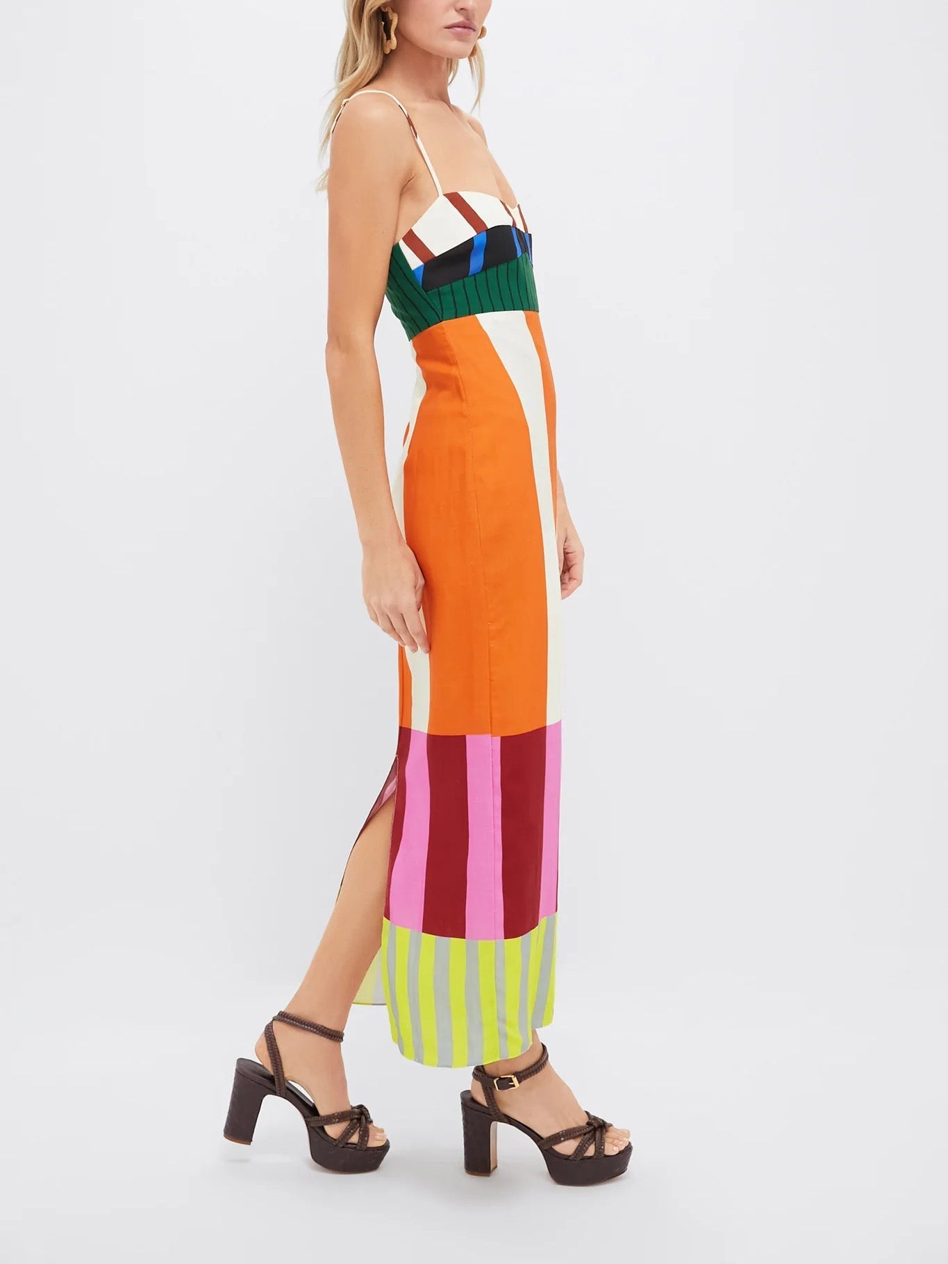 VESTIDO RAYAS GEOMETRICAS MULTICOLOR