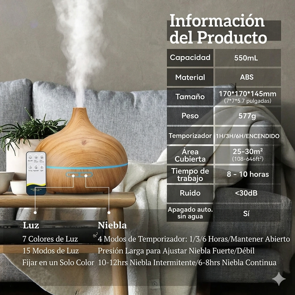 Difusor de Aromas con Luces