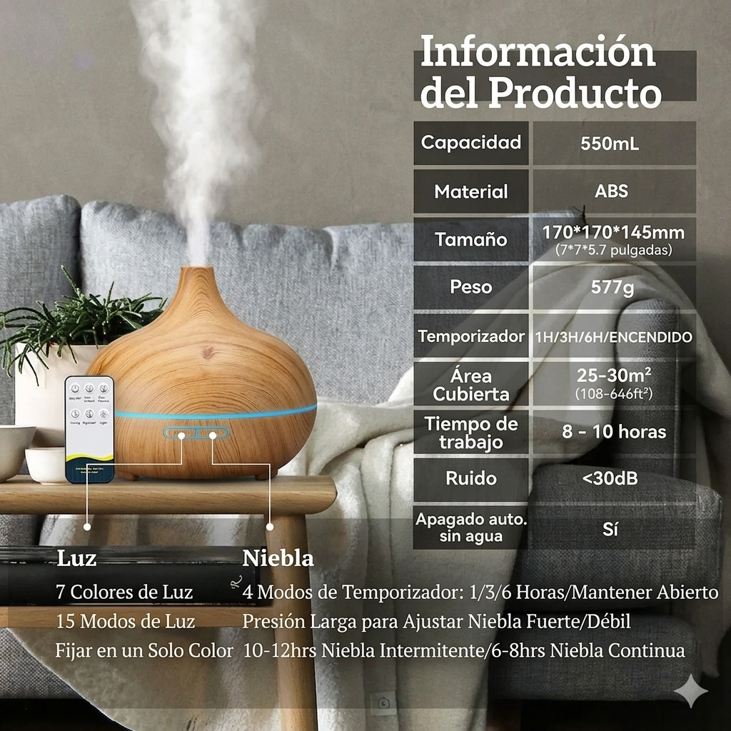 Difusor de Aromas con Luces