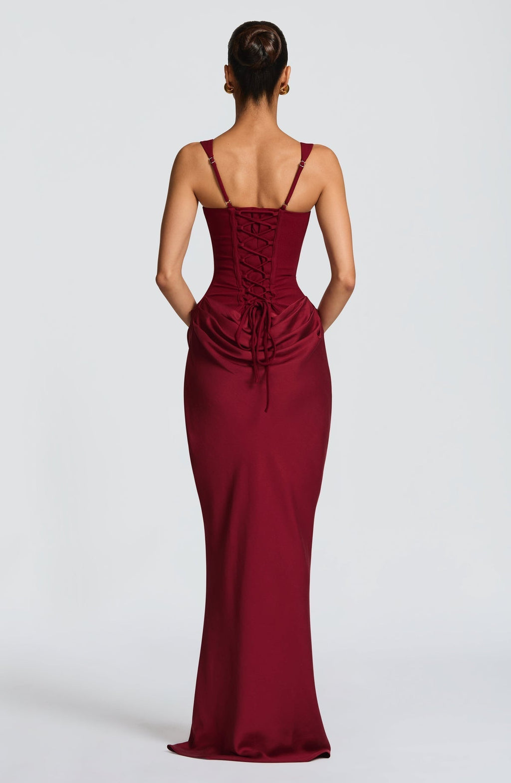 VESTIDO LARGO CORSET DRAPEADO