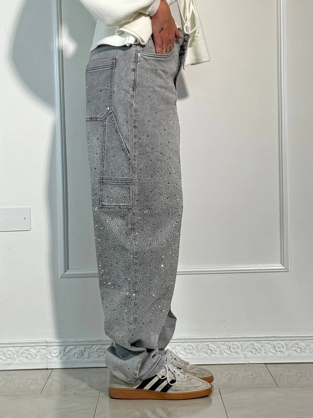 JEANS BALLOON CON EFECTO BRILLO