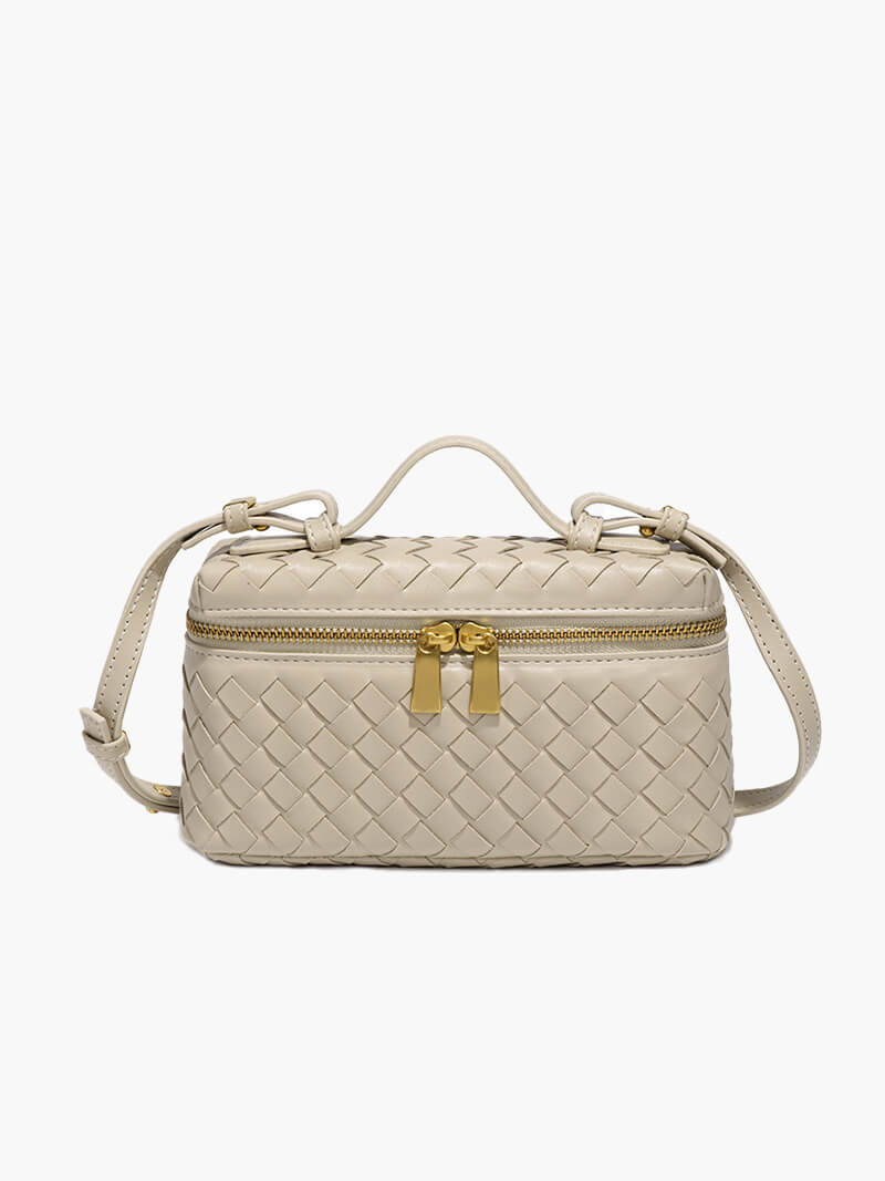 BOLSO BAÚL TRENZADO DOBLE CREMALLERA