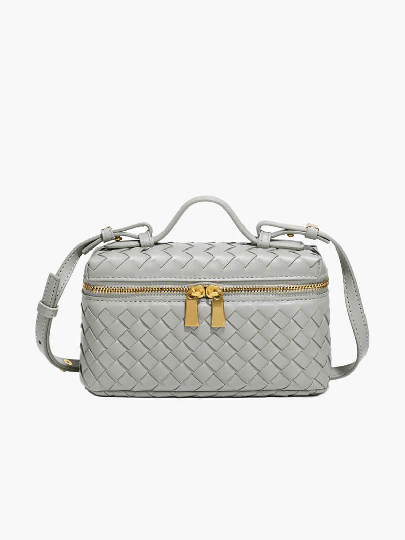 BOLSO BAÚL TRENZADO DOBLE CREMALLERA
