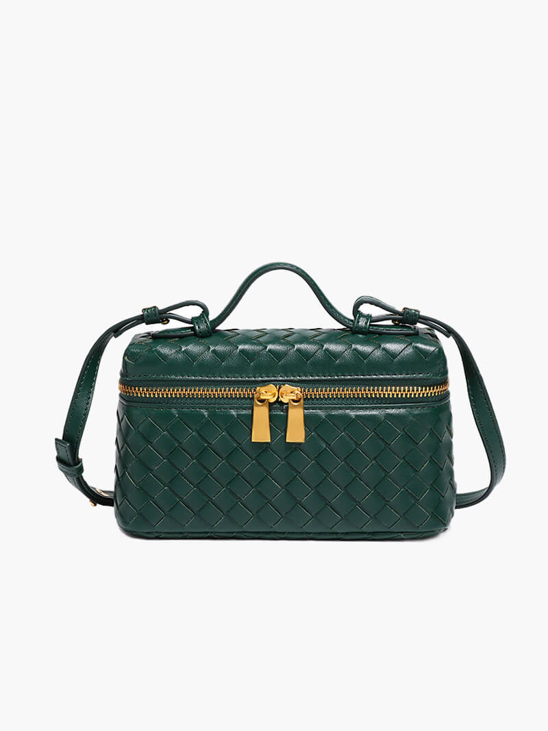 BOLSO BAÚL TRENZADO DOBLE CREMALLERA