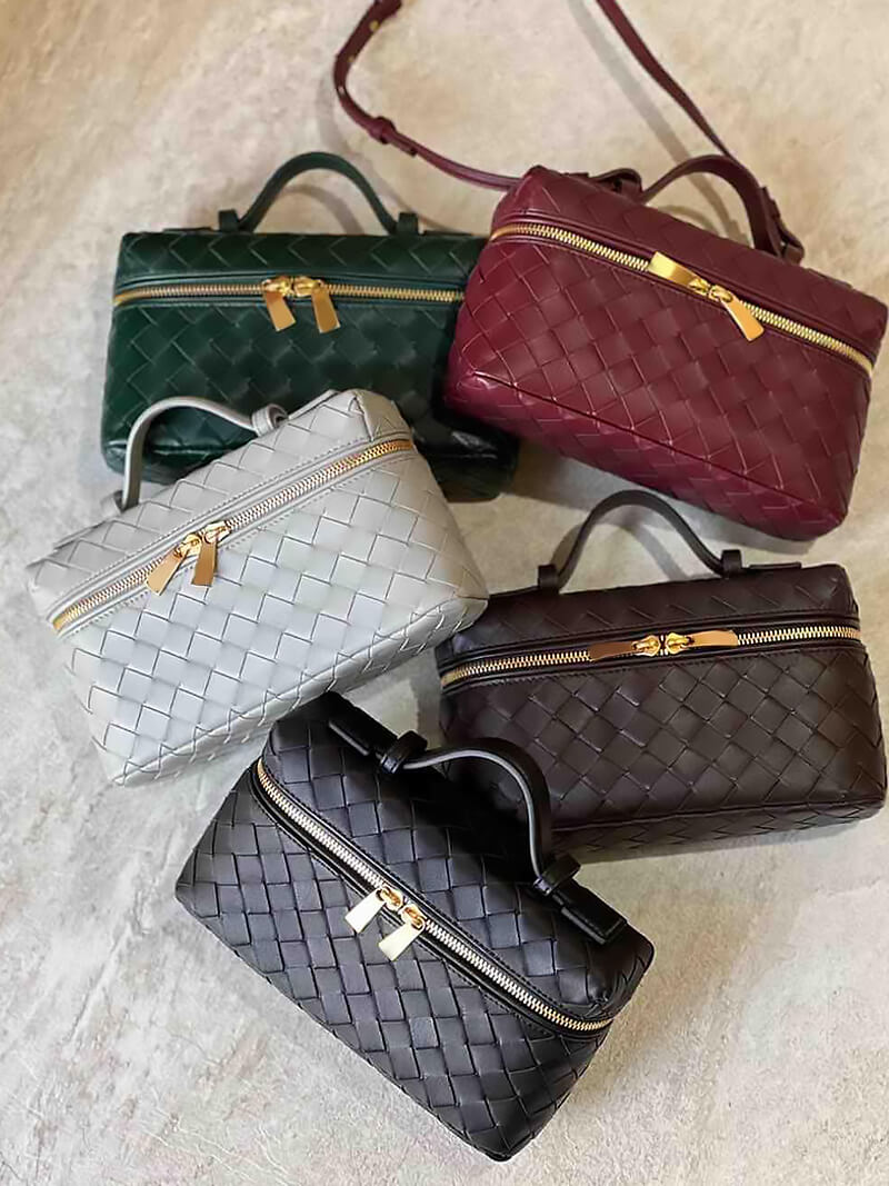 BOLSO BAÚL TRENZADO DOBLE CREMALLERA