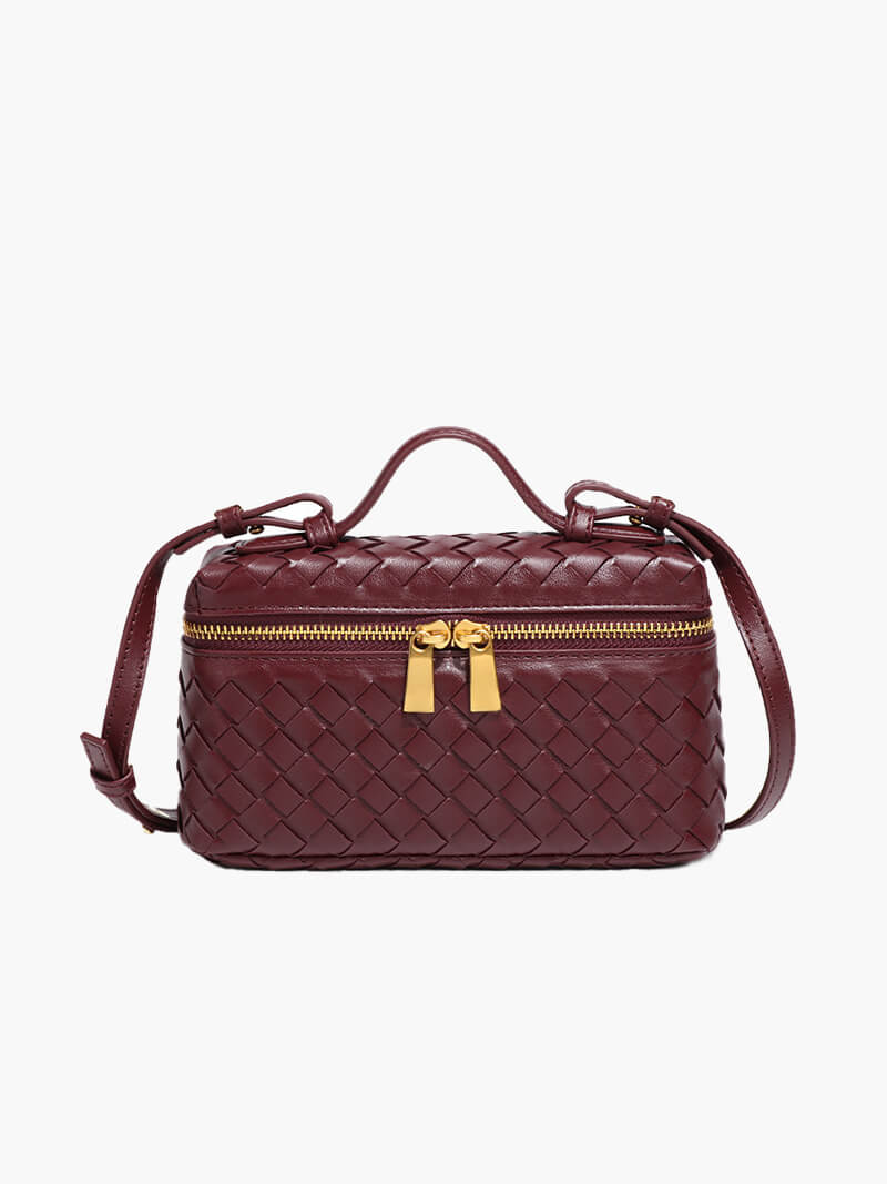 BOLSO BAÚL TRENZADO DOBLE CREMALLERA