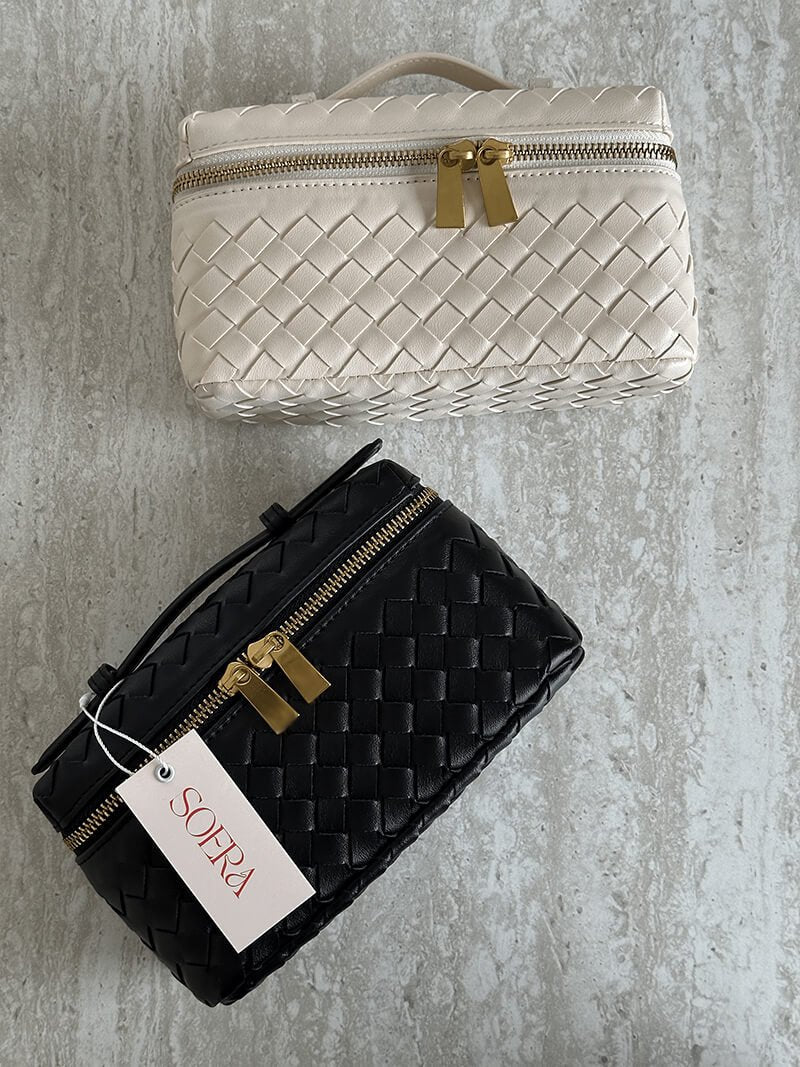 BOLSO BAÚL TRENZADO DOBLE CREMALLERA