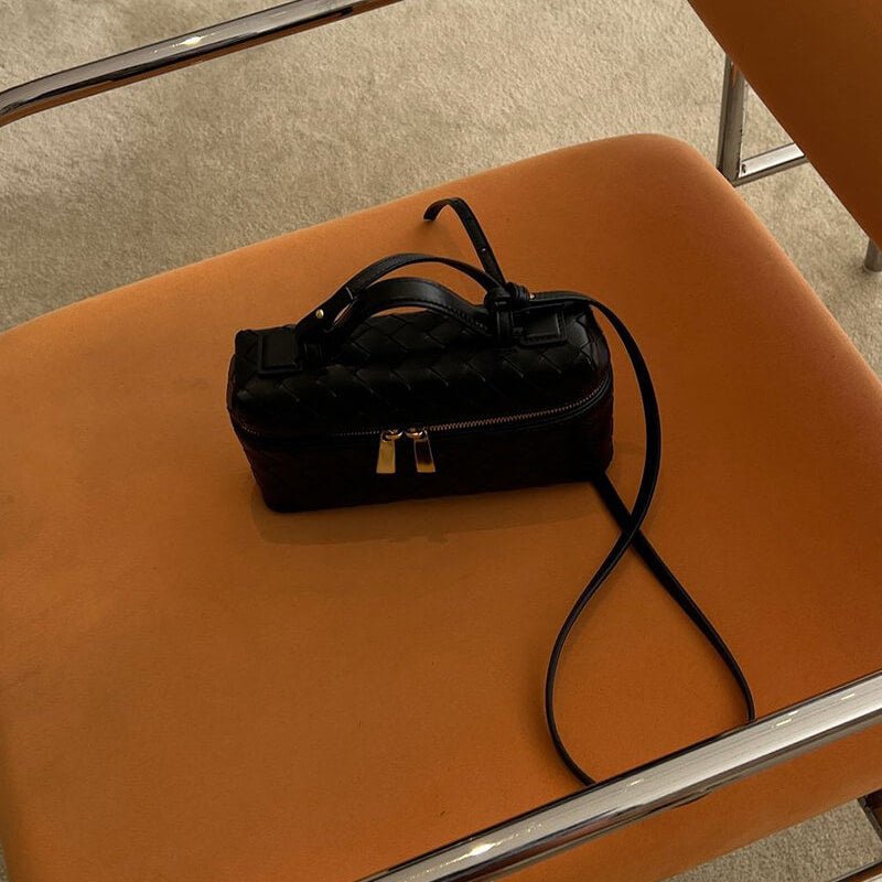 BOLSO BAÚL TRENZADO DOBLE CREMALLERA